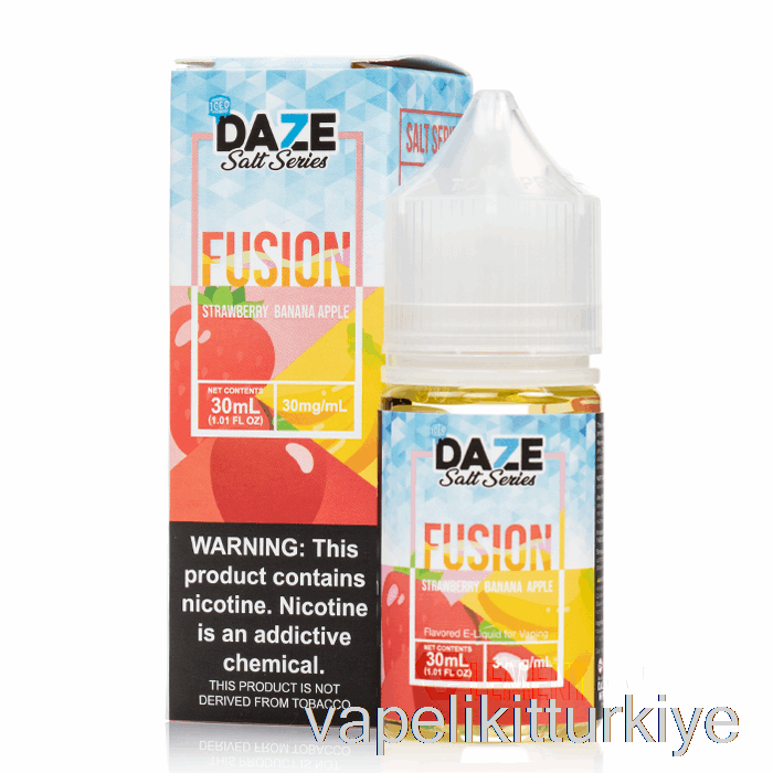 Vape Pen Vape Mate Buzlu çilek Muz Elma - 7 Daze Füzyon Tuzu - 30ml 50mg
